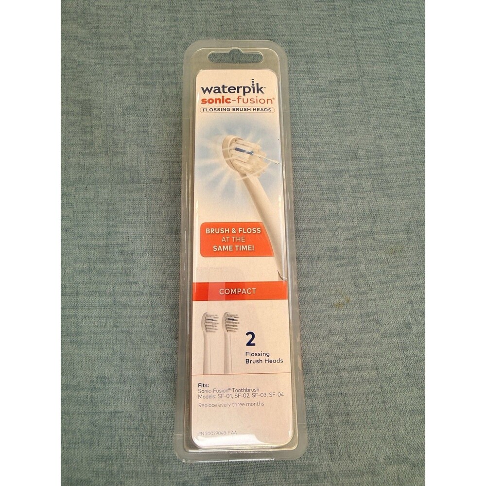 Waterpik Sonic-fusion Replacement Flossing Brush Heads Compact White 2 Heads